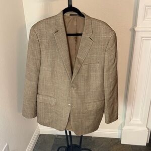 Tasso Elba Tan Men's Silk and Wool Blazer